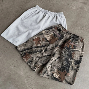 Shorts en molleton français unisexe en gros, poches en os de camée, haute qualité, grammage lourd, shorts à double couche personnalisés - Product Image 4