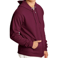 Sweat à capuche zippé premium marron, épais, style streetwear, 100% coton, coupe oversize, directement de l'usine de Sialkot