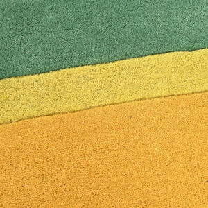 Alfombra de camino de lana con mechones a mano grande personalizada, alfombras inspiradas en festoneado de bloques de colores geométricos modernos hechos a mano para el suelo del hogar - Product Image 3