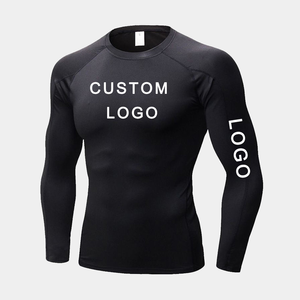 Custom Logo <b>Men</b> Compression Shirt Long Sleeve Gym Fitness Top Sports <b>Base</b> <b>Layer</b> Rash Guard Quick Dry MMA Sun Protection - Product Image 1