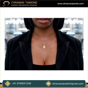 สร้อยคอประดับเพชรสไตล์ฮิปฮอปขนาด14K ทำจากหินแข็งมินิแฮมซาทำจากเพชรธรรมชาติเครื่องประดับ - Product Image 3