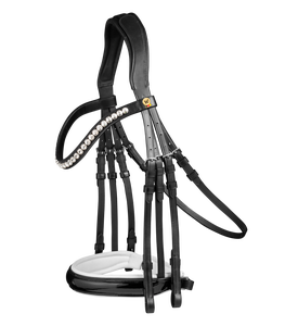 Equestrian dressage Bridle lớn lên mũi ban nhạc với trắng Padding <span class=keywords><strong>SS</strong></span> buckles Trắng bò mềm Padding web ưa thích Brow ban nhạc theo mùa - Product Image 4