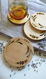 Set of 4 Modern Design Round Wooden <b>Drink</b> <b>Coasters</b> for Home Kitchen Restaurant - Product Image 2