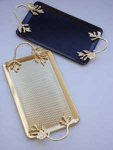 ถาดเสิร์ฟชาโลหะทรงกลมพร้อมที่จับสำหรับอุปกรณ์ในครัวถาดเสิร์ฟชาดีไซน์สุดพิเศษ - Product Image 5