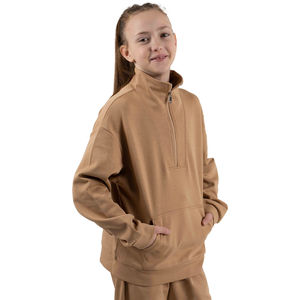 Conjunto de chándal de punto informal para niños de alta calidad personalizado patrón sólido Jersey tela venta al por mayor tamaño Logo estampado estilo camisas - Product Image 2