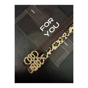 Ceinture pour femme avec boucle intégrée pour pantalons, vestes, robes et chemises - Léopard-marron - Product Image 4