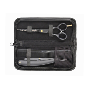 Ensemble de ciseaux de coupe de cheveux de haute qualité ciseaux amincissants cisailles de coiffure Kit de coupe de cheveux avec étui en cuir et peigne - Product Image 6