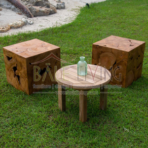 Muebles de mesa de cubo de madera de teca de alta calidad Diseño minimalista para uso en exteriores o interiores con buena calidad - Product Image 4