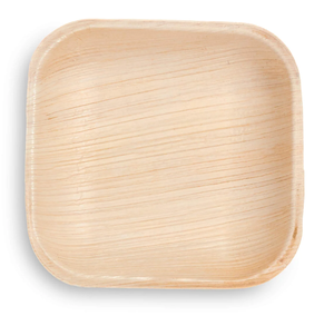 Assiettes carrées jetables écologiques de 4 pouces en feuilles de palmier Areca Couverts en plastique organique pour mariages fêtes Vente en gros Bagasse - Product Image 4