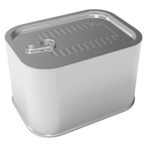 Boîte en fer blanc rectangulaire Kontensan L257 1 L pour fromage, conteneur métallique 85 x 158 mm x H84 mm avec couvercle à ouverture facile - Product Image 1