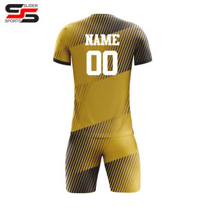 Camiseta de fútbol por sublimación, conjunto de uniforme de fútbol transpirable con nombre personalizado, ropa deportiva estampada, 100% poliéster para adultos - Product Image 4