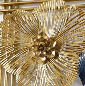 Panneau de fleur de concepteur d'art de mur en métal créatif le plus vendu pour le mariage de salle de chambre à coucher de salon accrochant facile pour le décor de Diwali - Product Image 4