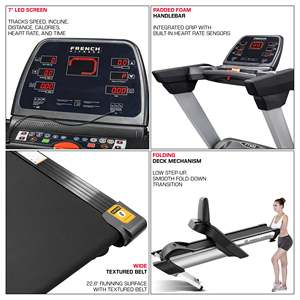 Nueva Caminadora Plegable Comercial Ligera Francesa para Caminar, Entrenamiento de Resistencia Cardiovascular, Inalámbrica, para Espacios de Fitness Interiores - Product Image 3