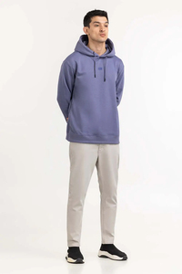 Sudadera con Capucha Morada Unisex, Corte Regular, Felpa de Algodón, Informal, con Bolsillo Tipo Canguro, para Otoño - Product Image 2
