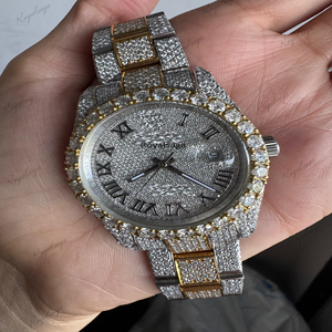 Venta caliente chapado en oro hombres mujeres diseñadores VVS Moissanite diamante relojes lujo busto abajo Hip Hop mecánico reloj Premium - Product Image 3