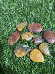 AAA + คุณภาพหินแจสเพอร์ Cabochon ทะเลธรรมชาติอัญมณีหลวมหลากสีสำหรับทำเครื่องประดับรูปทรงผสมและขนาดหินแจสเปอร์ทะเล - Product Image 5