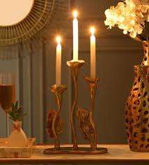 Porte-bougie en bois attrayant de haute qualité pour la table de dîner à la maison bougeoir peint en bleu bougeoirs en bois fabriqués à la main - Product Image 4