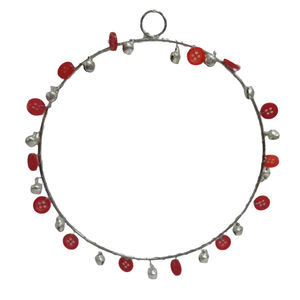 Ornement suspendu décoratif pour la maison cercle en fer/perles pour décoration de Noël fait à la main en vrac - Product Image 1