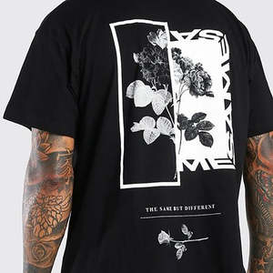 T-shirt à col rond noir classique pour hommes, col rond, écologique, en coton spandex, doux, confortable, décontracté, à la mode quotidienne, style minimal - Product Image 5