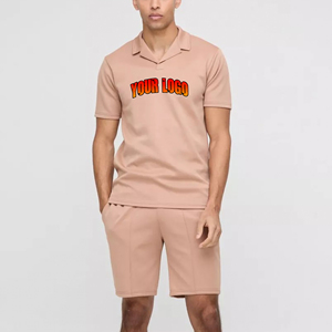 Top tendance hommes surdimensionné t-shirt Shorts 2 pièces ensemble confortable Streetwear Hip Hop Jogging porter haut nouveau imprimé solide - Product Image 1