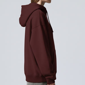 Sudadera con Capucha para Mujer, Nueva, Moderna, de Algodón 100%, Gruesa, con Logotipo Bordado en 3D Personalizado, Color Sólido, Corte Holgado, Estilo Urbano - Product Image 5