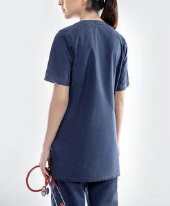 Tenues médicales d'été à manches courtes avec logo personnalisé pour infirmières, esthéticiennes, dentistes, salons de beauté, médecins, hôpitaux – Uniformes de dentiste 2 pièces - Product Image 6