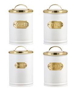 Sleek modern <b>black</b> metal <b>kitchen</b> <b>canister</b> set with airtight wooden lids perfect for countertop pantry food storage - Product Image 3
