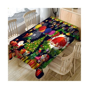 Chinese Style Christmas Bells Santa Embroidered Waterproof Oil Proof <b>Table</b> Cloth Lace Edge <b>Table</b> <b>Protector</b> Bulk Supply - Product Image 1