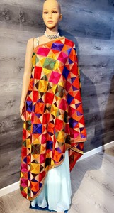 Punjabi Phulkari <b>Dupatta</b> Bridal Jaago Night <b>Scarf</b> Colourful Amritsari Women's <b>Scarf</b> Christmas Gift for Her - Product Image 4