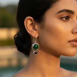 Pendientes Geométricos de Topacio y Diamantes Chapados en Oro Rosa para Mujer - Product Image 2