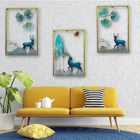 Nouvelle Arrivée Vintage : Art Mural en Métal et Fer Forgé à la Main, Motif Floral Aquarelle, Cadre Doré, Design Personnalisable pour Bureau et Mur Arrière de la Maison