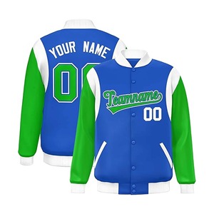 Veste universitaire personnalisée ODMOEM pour hommes, femmes, enfants, col montant, bombardier de baseball Letterman, numéro de nom personnalisé, vêtements d'extérieur d'hiver - Product Image 2