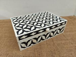 Boîte à bijoux en incrustation d'os pour dames florales antiques Meilleure boîte à incrustation faite à la main indienne à vendre au prix d'usine - Product Image 2