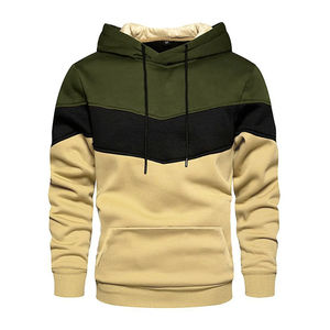 Nouvelle mode hommes à capuche à manches longues Streetwear homme contraste couleurs cordon ample décontracté sweat pull à capuche 2025 - Product Image 3