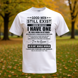 Camiseta Promocional con la Frase 'Good Still Exist He Was Born in October' para Cumpleaños de Octubre - Product Image 3