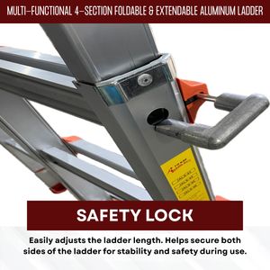 Best Price 4-Section <b>Telescopic</b> Folding <b>Ladder</b> Multi-Purpose Fordable and Extendable Made in Vietnam - Product Image 4