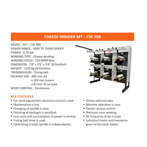 เครื่องพันไหมพลาสติกกึ่งอัตโนมัติ รุ่น CW-300 สำหรับการพันเส้นด้ายความเร็วสูง - Product Image 4