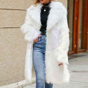 Manteau long classique respirant en fourrure douce, matière pelucheuse, coupe confortable, design intemporel, idéal pour l'hiver, style urbain, usage quotidien - Product Image 5