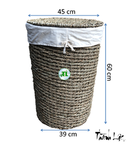 Cesta de almacenamiento multiusos moderna ecológica con asa, círculo tejido a mano, algas marinas naturales, ayuda a mantener el hogar ordenado - Product Image 4