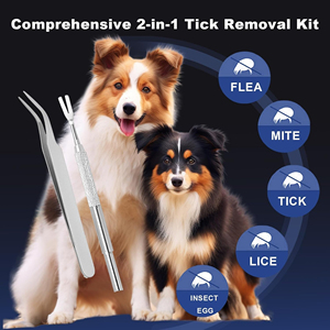 Professional Quality Stainless Steel <b>Tick</b> <b>Remover</b> <b>Ticks</b> Tweezers Double Sided <b>Tick</b> <b>Removal</b> <b>Tool</b> for People Dogs Cats - Product Image 3