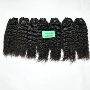 Precio barato al por mayor paquetes de cutículas crudas del templo del sur de la India alineadas sin químicos extensiones de cabello humano virgen rizado - Product Image 4