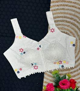 Blusa Étnica de Algodón Cambray Puro para Mujer, Estilo India y Pakistán, para Uso Diario/Fiestas, Lista para Usar - Product Image 5