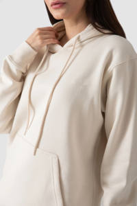 Conjunto de chándal de 2 piezas para mujer de gran tamaño beige personalizado al por mayor Conjunto de sudadera con capucha y pantalones de chándal de 2 piezas de longitud completa para mujer - Product Image 2