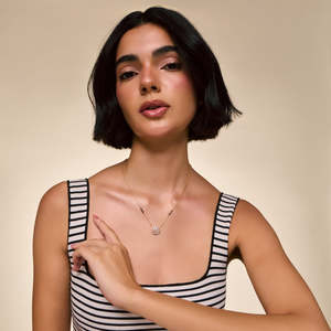 Mangalsutra Chapado en Oro de 22k para Mujer, Diseño de Copo de Nieve Chapado en Oro 156290, Joyería de Lujo en Oro Rosa con Rubí para Bodas Hindúes y Uso Diario - Product Image 3