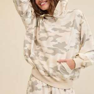 Custom <b>Women's</b> High Quality <b>Camo</b> Print Hoodie Oversized Casual Long Sleeved Pullover Hooded Sweatshirt Manufacturer - Product Image 1