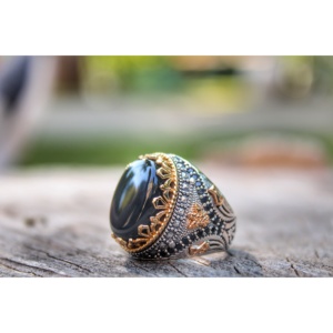 <b>Real</b> Pure 925 Sterling Silver Ring <b>Crystal</b> Handmade Turkey Luxury Trendy Vintage Style New Model - Product Image 1