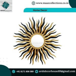 Sun Raise Shape Metal Wall Mirror Decor for Interior for Bedroom Living Room Office Hallway and Restaurants <b>Halloween</b> Decor - Product Image 4