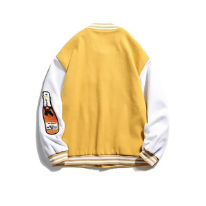 2024 diseñador de los hombres de estilo callejero chaqueta de bombardero liso deportes de invierno Casual Letterman venta al por mayor en blanco chaqueta deportiva de invierno para hombres - Product Image 4