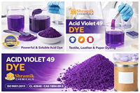 Violet acide 49 CI 42640 (CAS 1694-09-3) Shramik Chemicals Colorant acide violet en poudre Formule moléculaire C23H18N2Na2O9S2 pour textiles