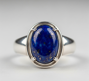 Anillo de banda de fiesta de plata 925 personalizado de alta calidad con piedra preciosa lapislázuli tendencia chapado en rodio regalo de joyería de moda - Product Image 4